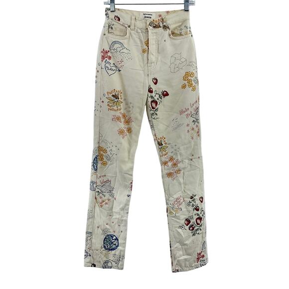 Reformation Denim - Reformation Cynthia Doodle High Rise Straight Long Jeans Size 25 Womens